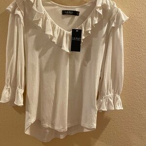 Ralph Lauren Wimen’s cream Ruffle top